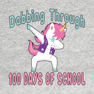 Dabbing Unicorn 100 Days of School Student Kids. T-Shirt